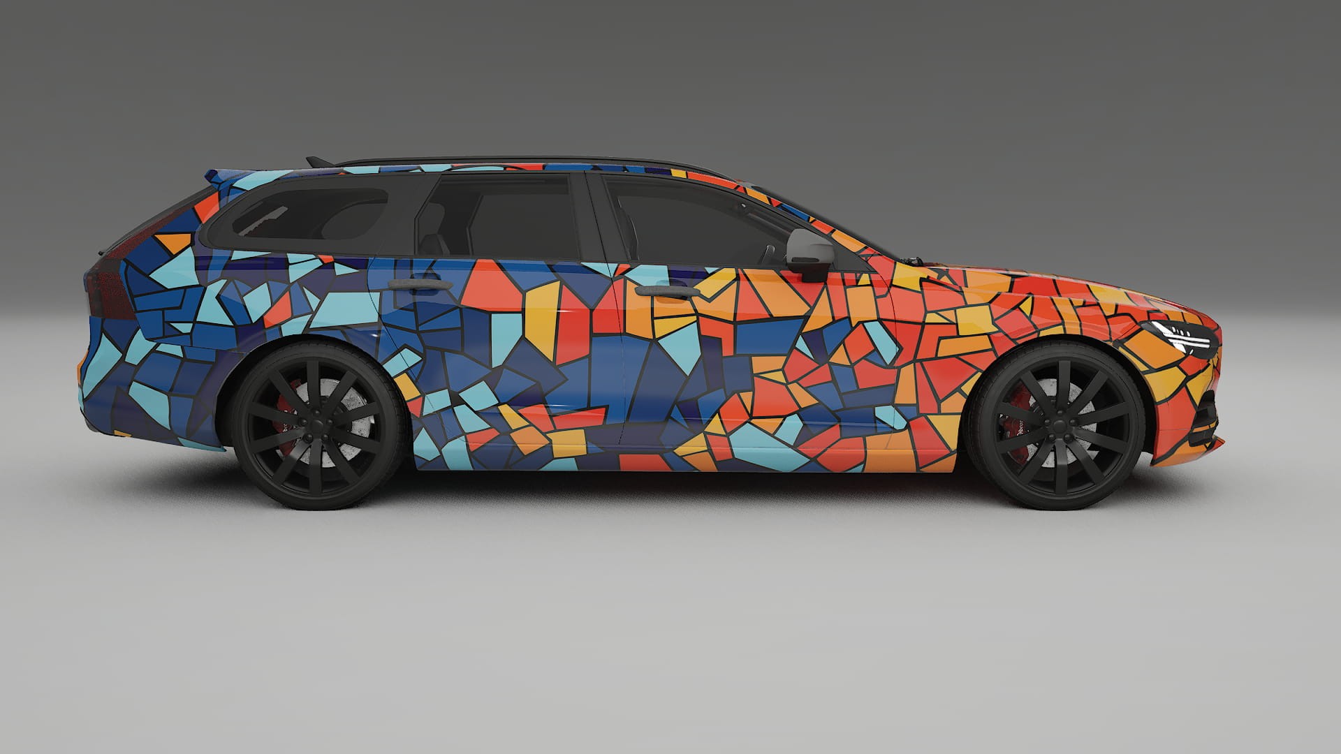 Volvo V90 P5 BARCELONA – Tervezett Wrap PPF készlet nyomtatható poliuretán fóliából