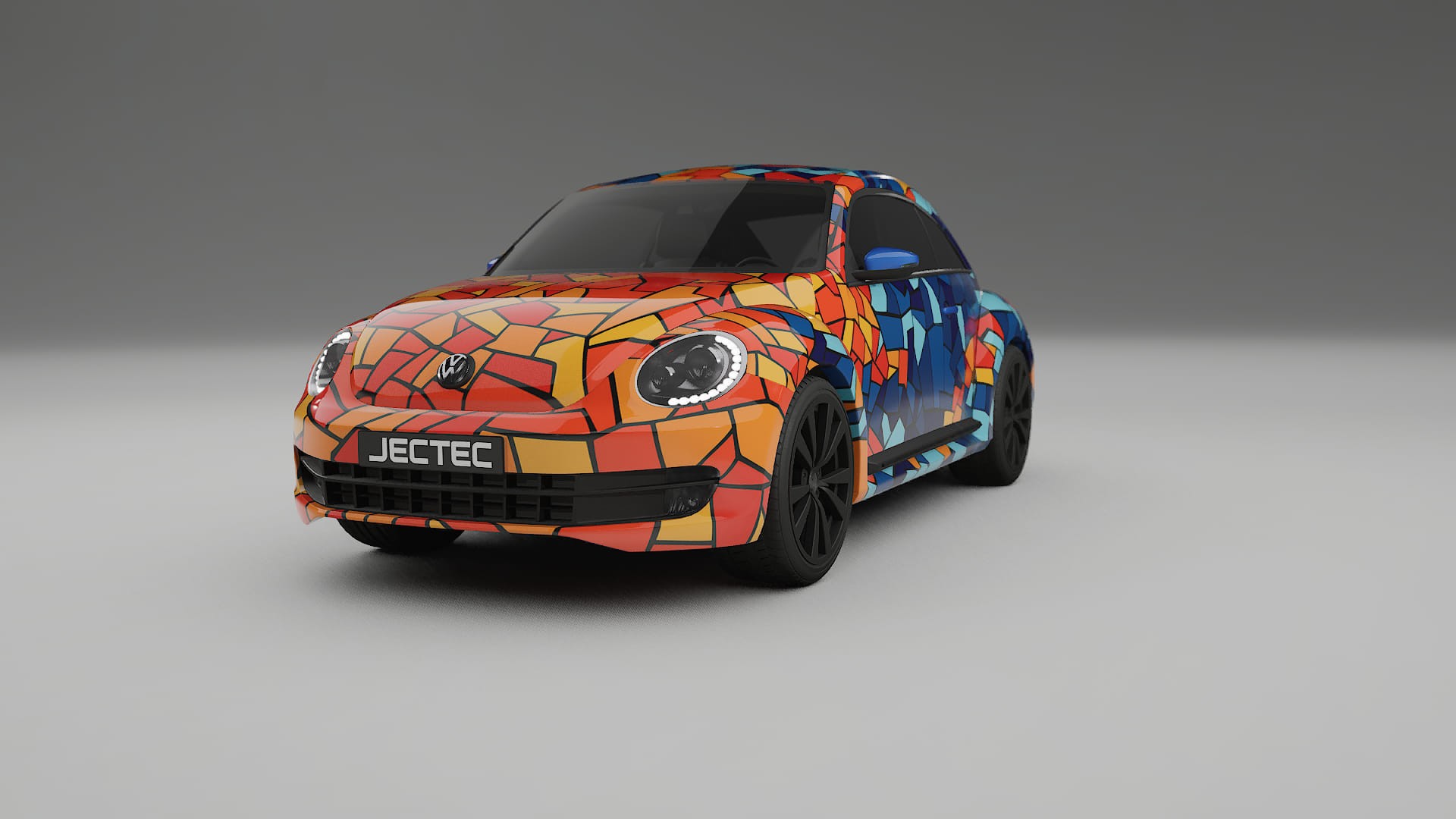 VW Beetle A5 prefacelift pre-LCI BARCELONA – Tervezett Wrap PPF készlet nyomtatható poliuretán fóliából