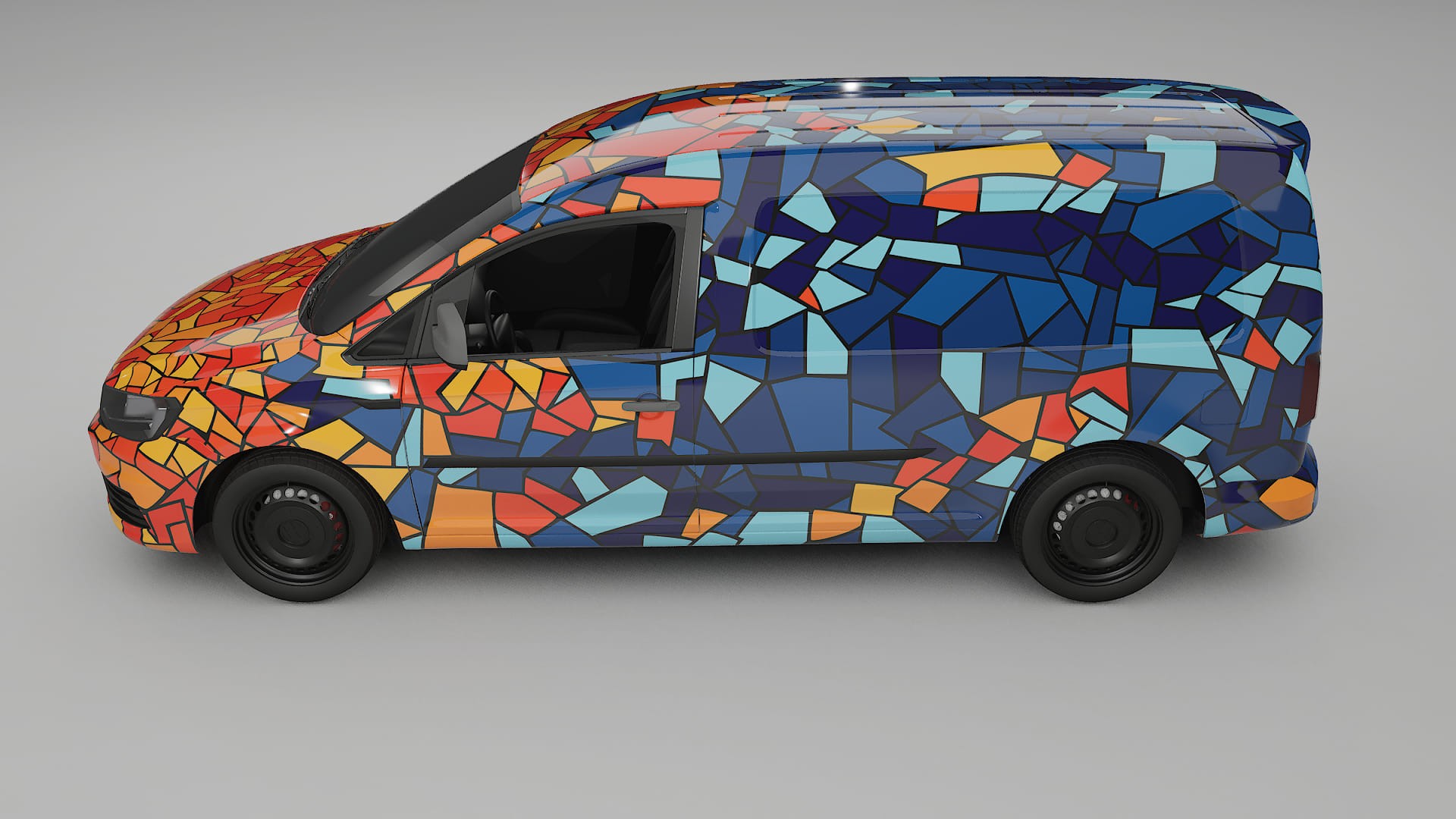 VW Caddy Maxi SB BARCELONA – Tervezett Wrap PPF készlet nyomtatható poliuretán fóliából