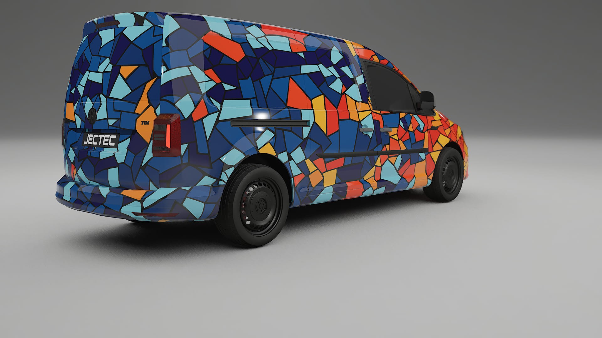 VW Caddy Maxi SB BARCELONA – Tervezett Wrap PPF készlet nyomtatható poliuretán fóliából