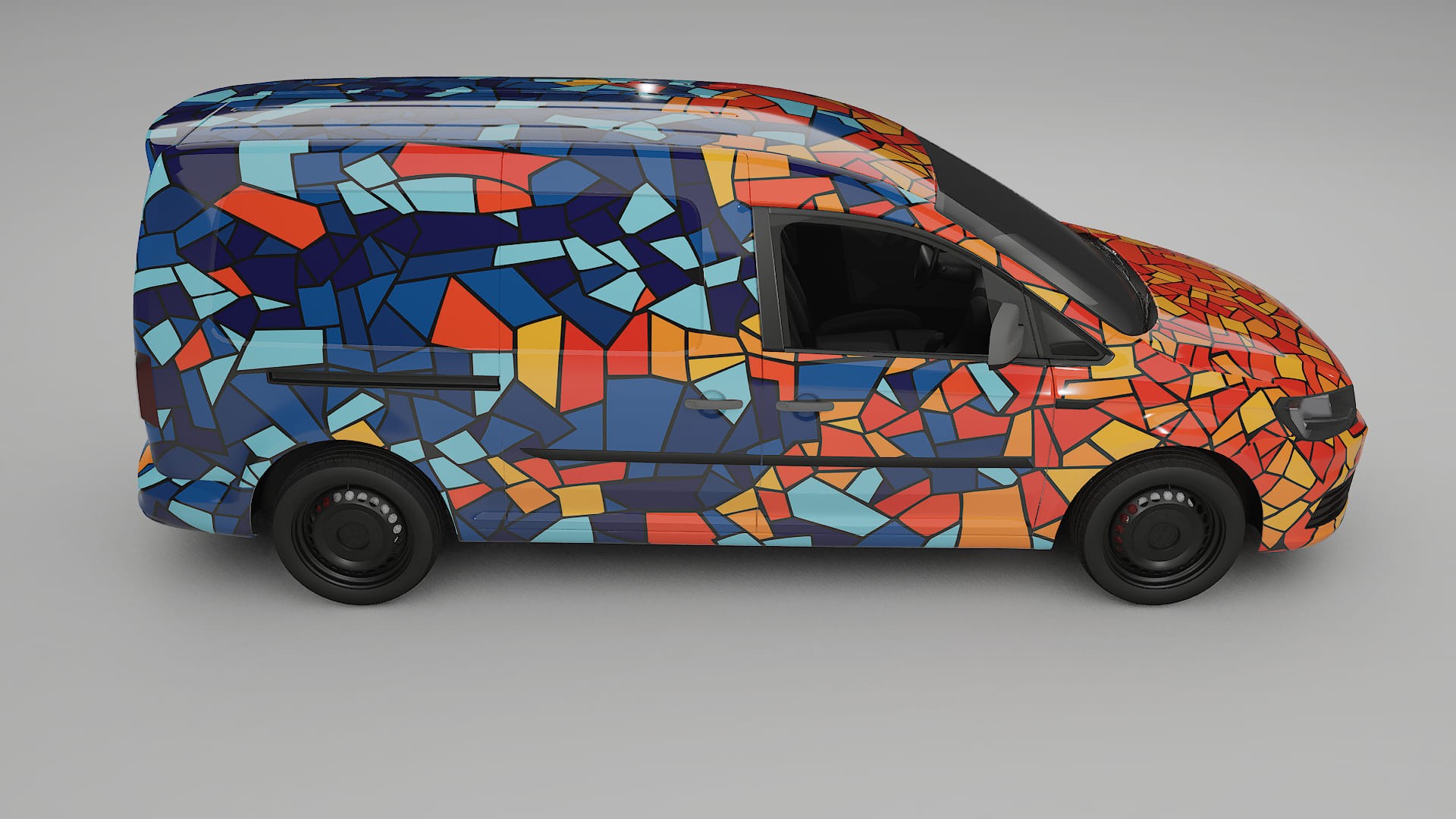 VW Caddy Maxi SB BARCELONA – Tervezett Wrap PPF készlet nyomtatható poliuretán fóliából
