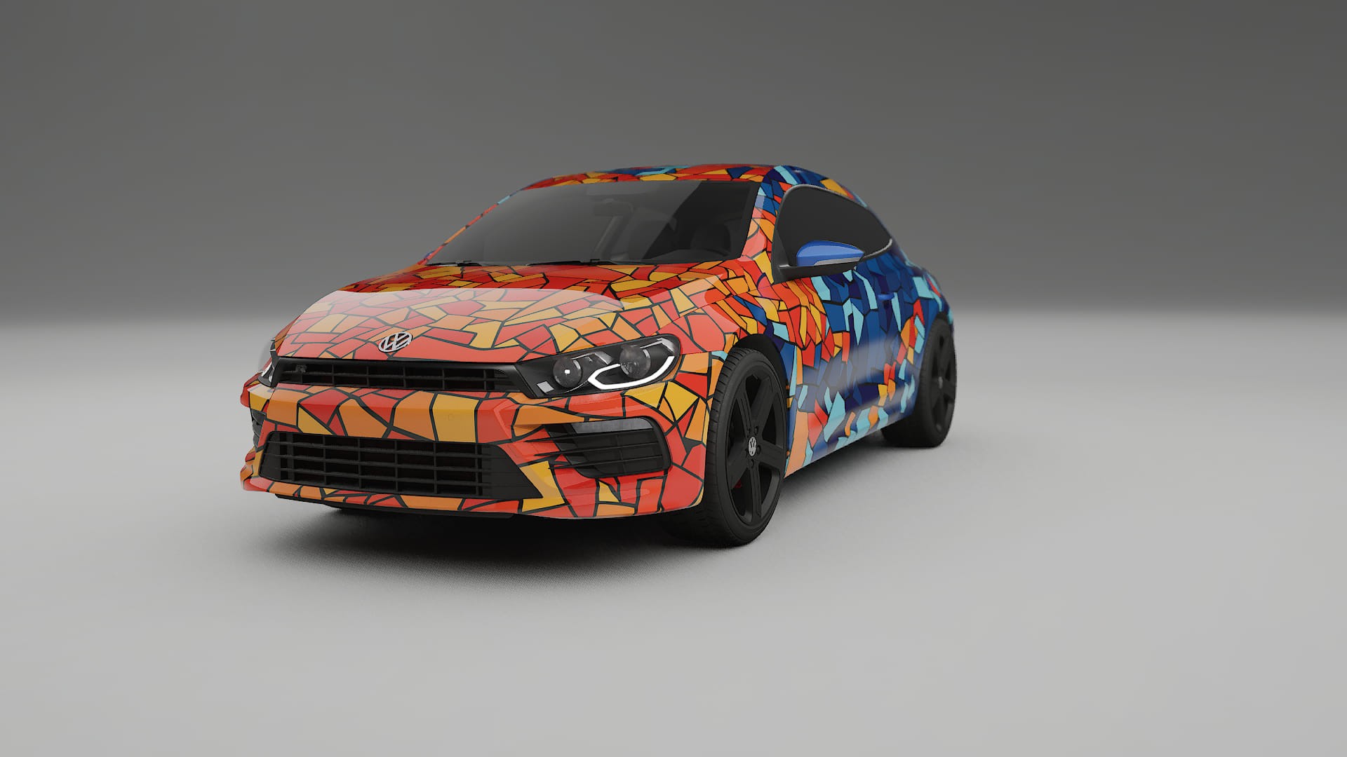 VW Scirocco R III BARCELONA – Tervezett Wrap PPF készlet nyomtatható poliuretán fóliából
