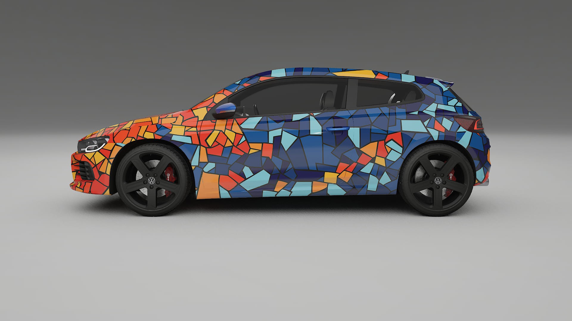 VW Scirocco R III BARCELONA – Tervezett Wrap PPF készlet nyomtatható poliuretán fóliából