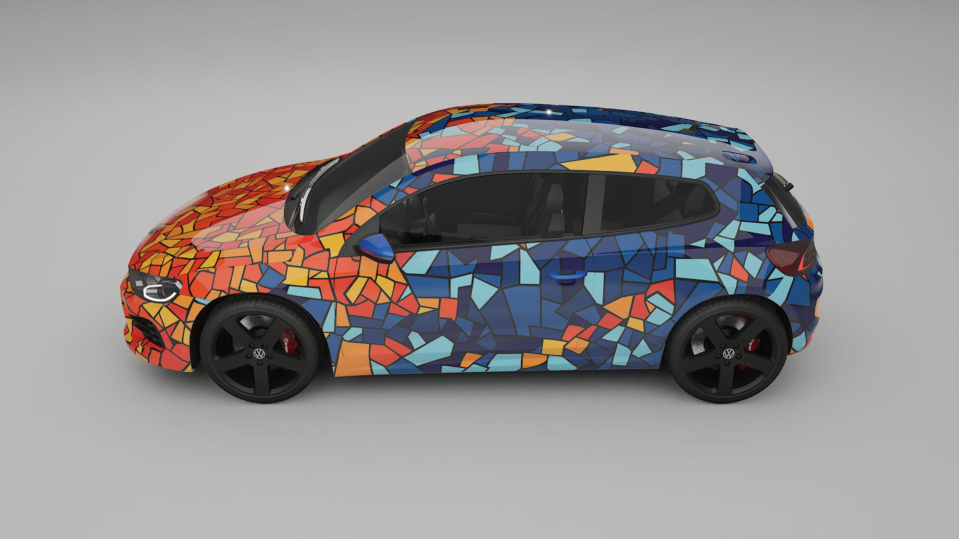 VW Scirocco R III BARCELONA – Tervezett Wrap PPF készlet nyomtatható poliuretán fóliából