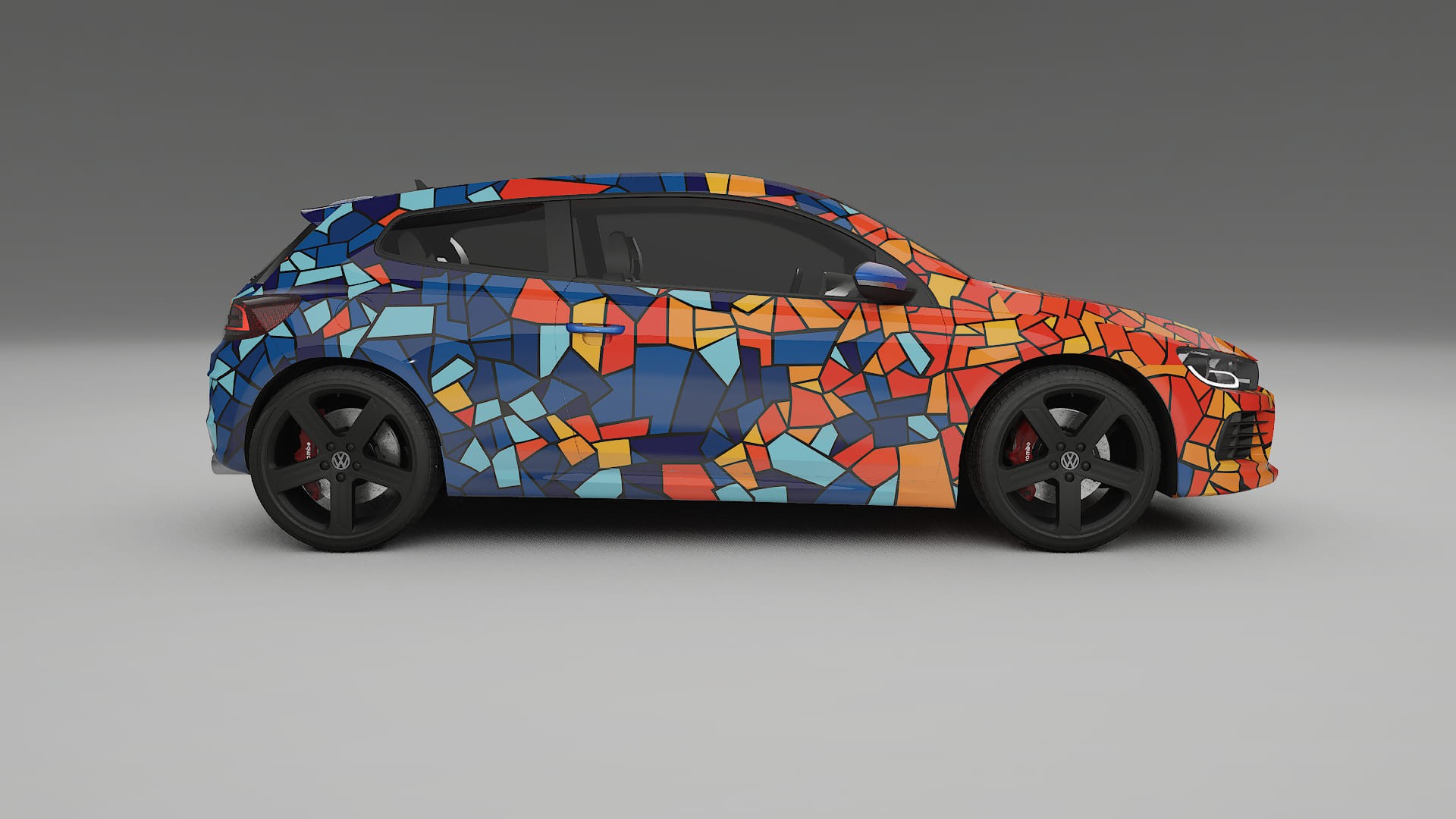 VW Scirocco R III BARCELONA – Tervezett Wrap PPF készlet nyomtatható poliuretán fóliából