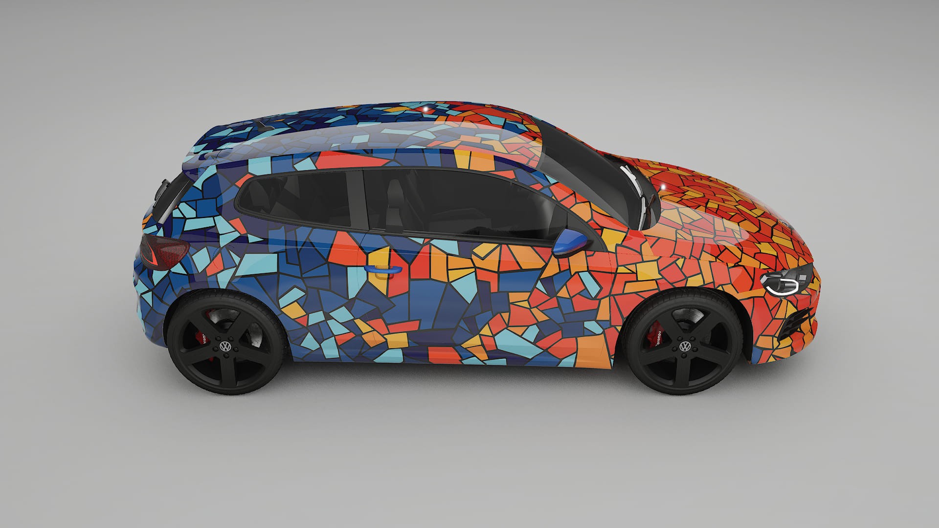 VW Scirocco R III BARCELONA – Tervezett Wrap PPF készlet nyomtatható poliuretán fóliából
