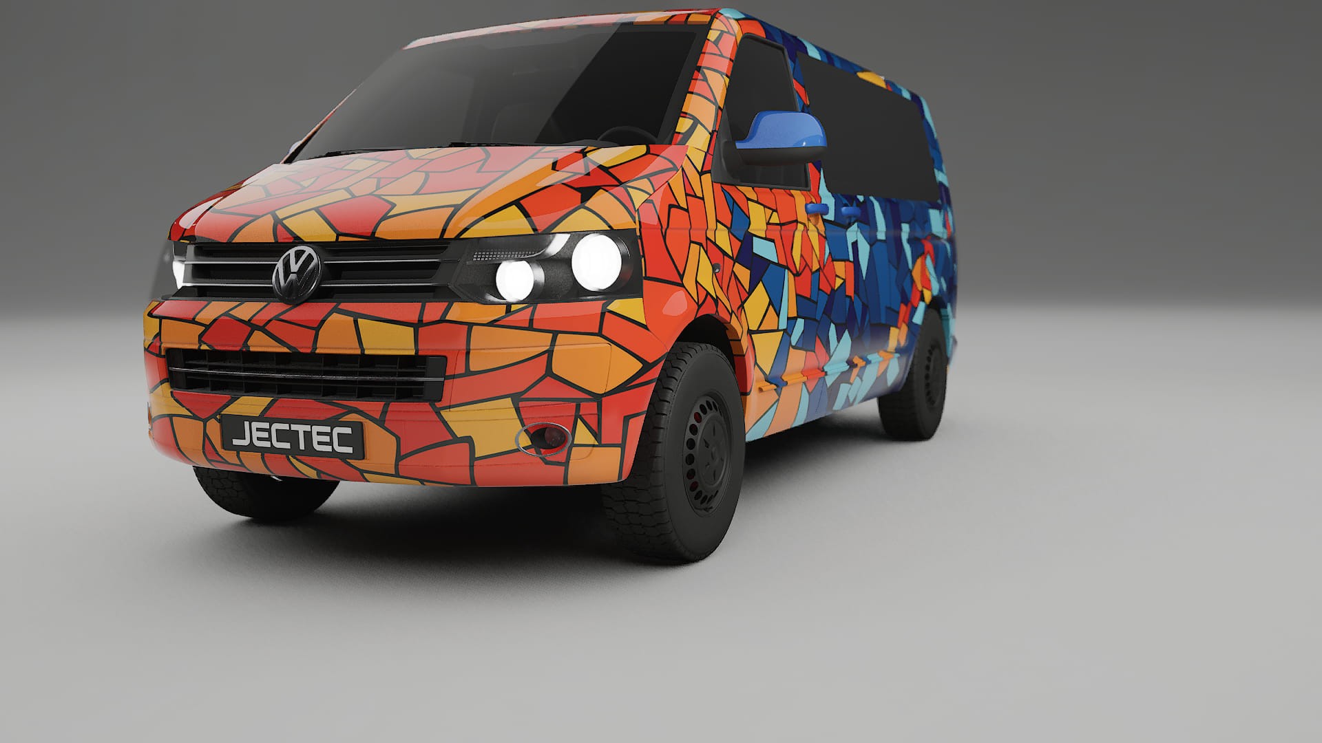VW Transporter T5 Caravelle BARCELONA – Tervezett Wrap PPF készlet nyomtatható poliuretán fóliából