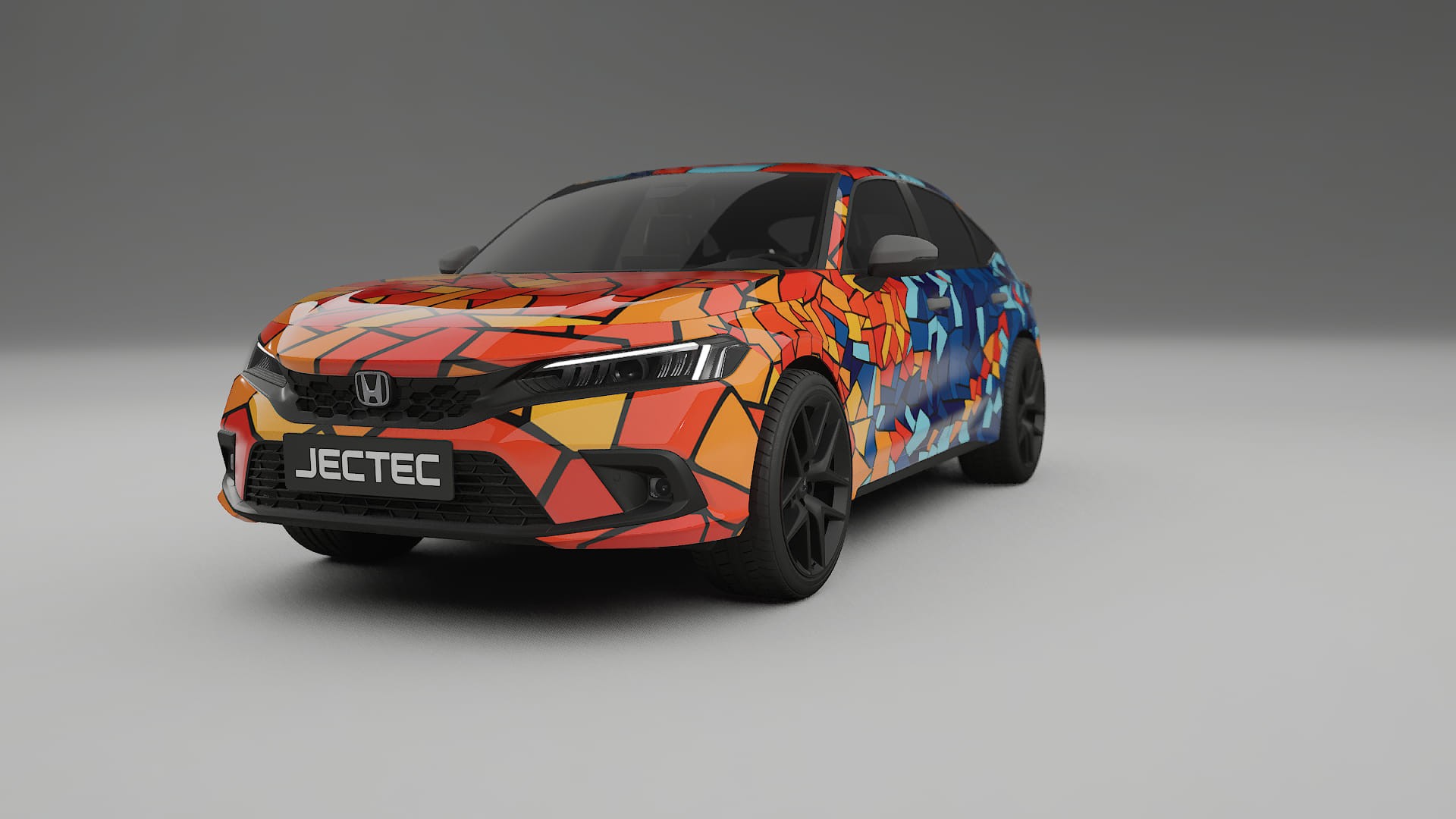 Honda Civic hatchback BARCELONA – Tervezett Wrap PPF készlet nyomtatható poliuretán fóliából