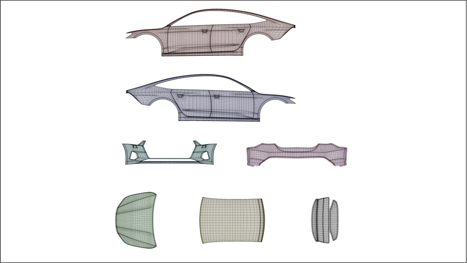 Audi A7 C8 Sportback prefacelift pre-LCI VECTOR VIBE – Tervezett Wrap PPF készlet nyomtatható poliuretán fóliából