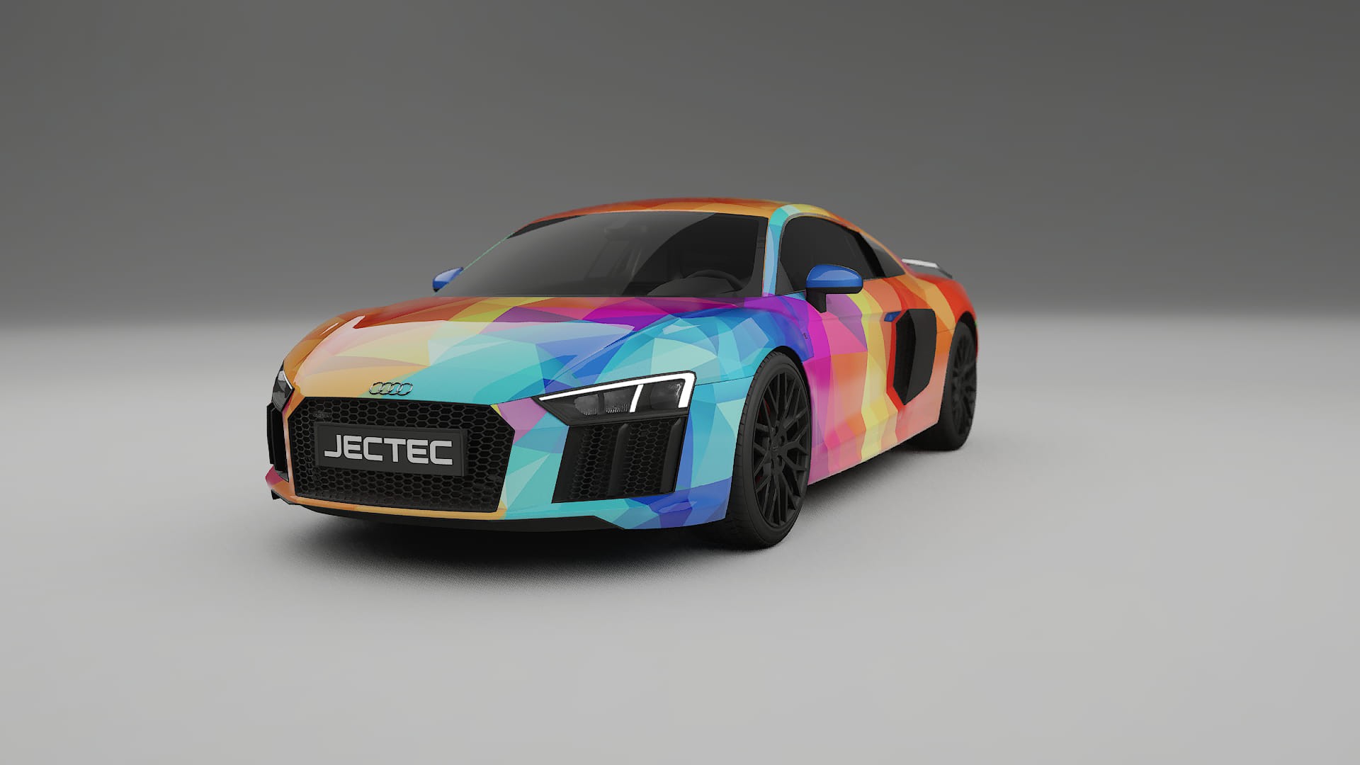 Audi R8 typ-4S prefacelift pre-LCI VECTOR VIBE – Tervezett Wrap PPF készlet nyomtatható poliuretán fóliából