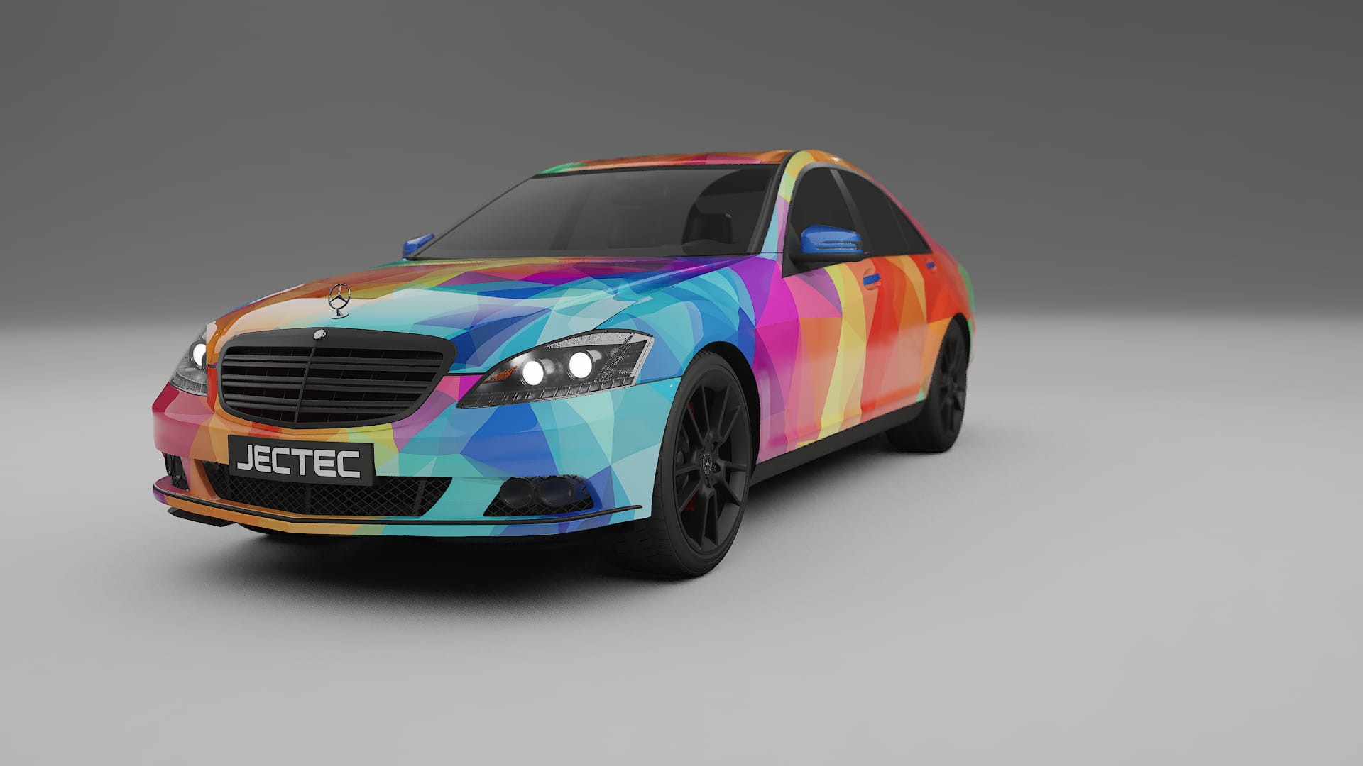 Mercedes S-class W221 facelift LCI VECTOR VIBE – Tervezett Wrap PPF készlet nyomtatható poliuretán fóliából