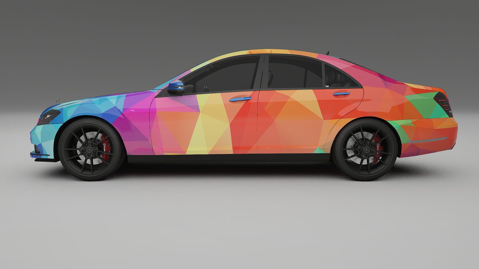 Mercedes S-class W221 facelift LCI VECTOR VIBE – Tervezett Wrap PPF készlet nyomtatható poliuretán fóliából