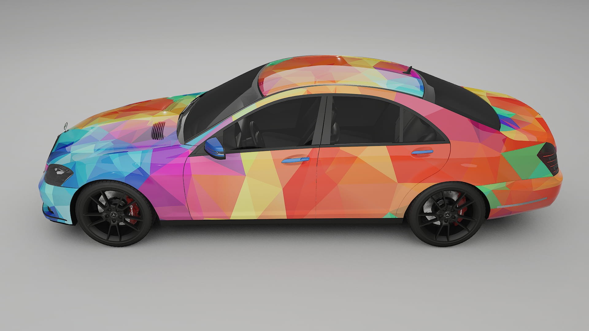 Mercedes S-class W221 facelift LCI VECTOR VIBE – Tervezett Wrap PPF készlet nyomtatható poliuretán fóliából