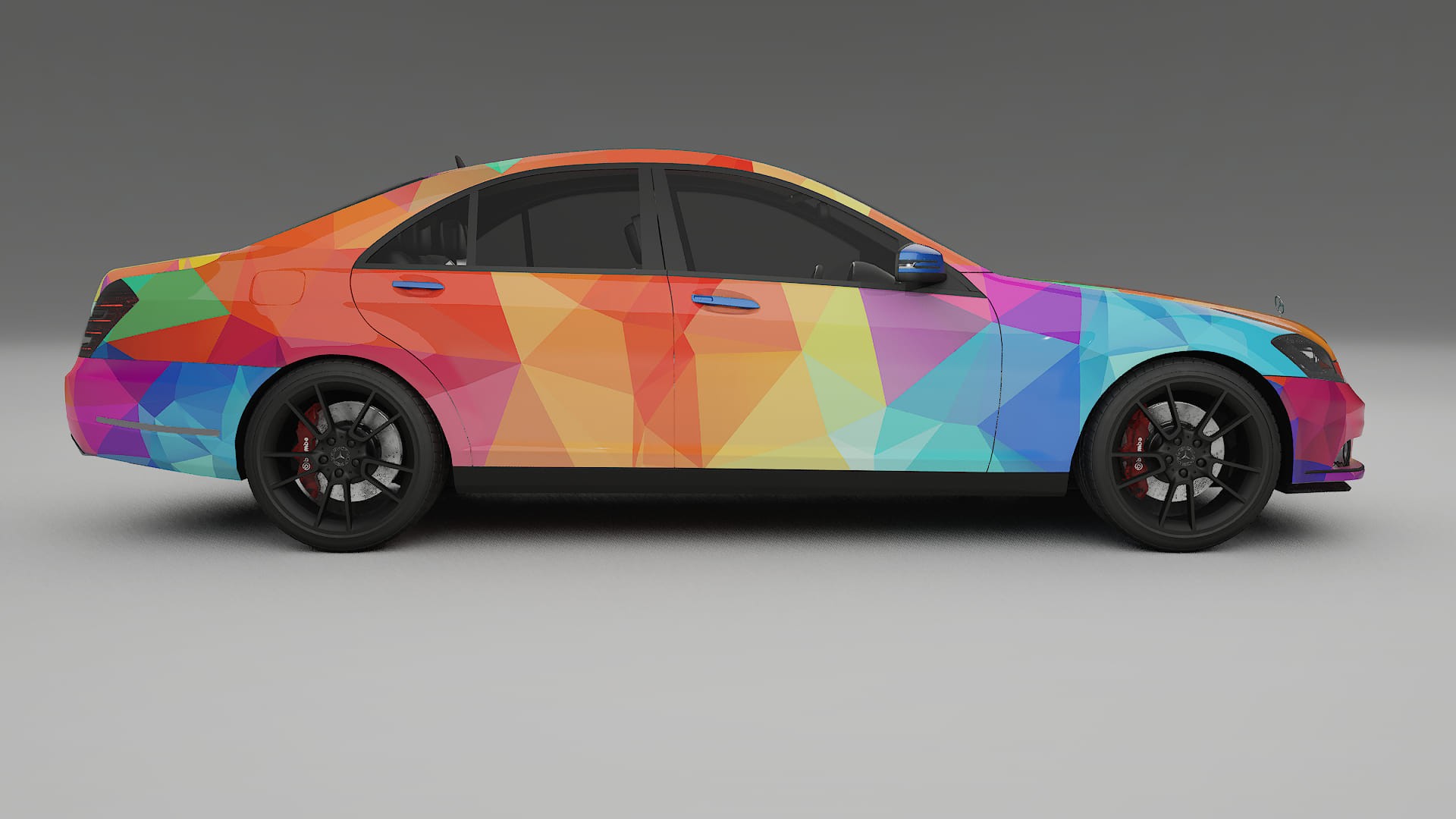 Mercedes S-class W221 facelift LCI VECTOR VIBE – Tervezett Wrap PPF készlet nyomtatható poliuretán fóliából