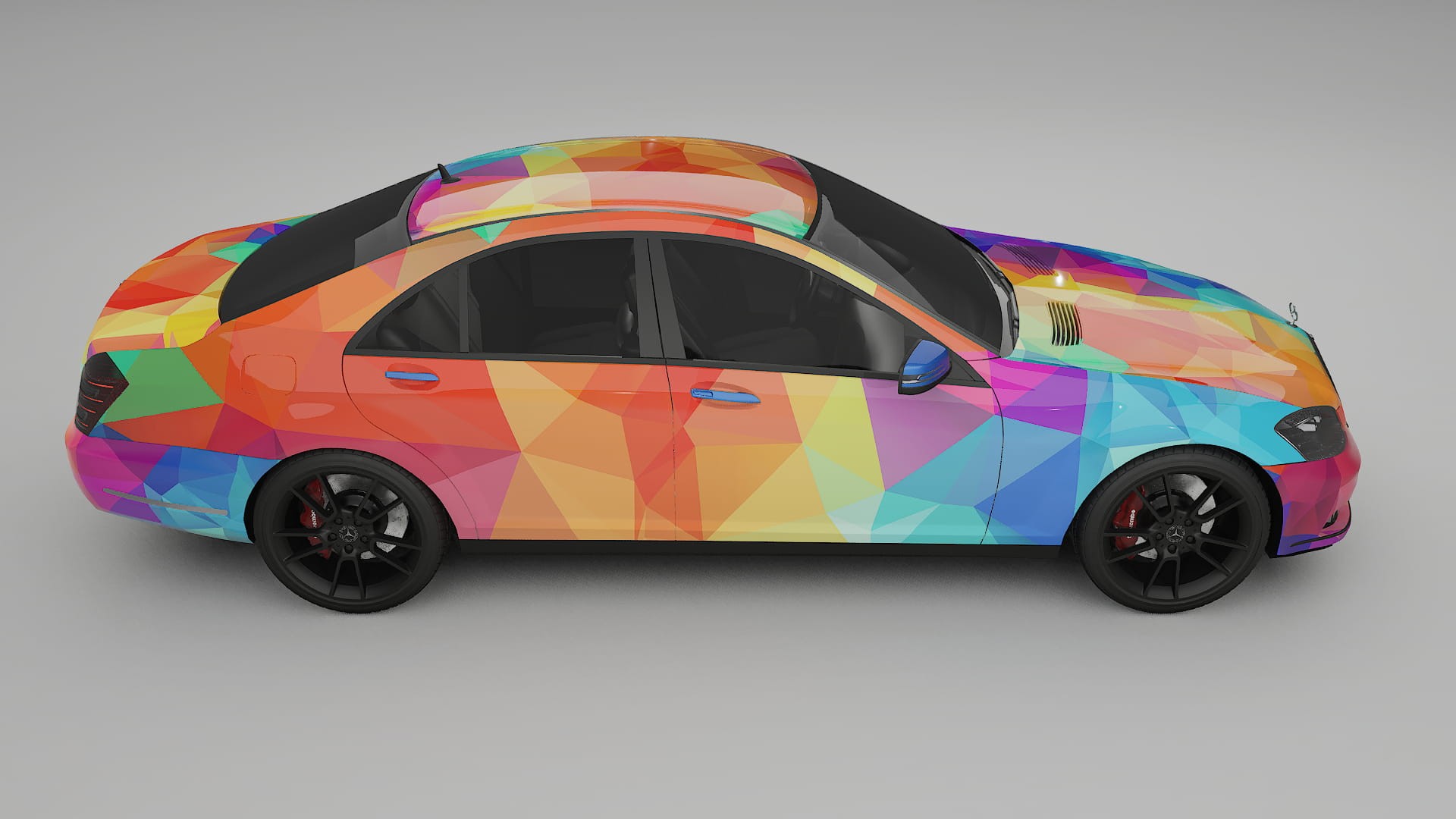 Mercedes S-class W221 facelift LCI VECTOR VIBE – Tervezett Wrap PPF készlet nyomtatható poliuretán fóliából