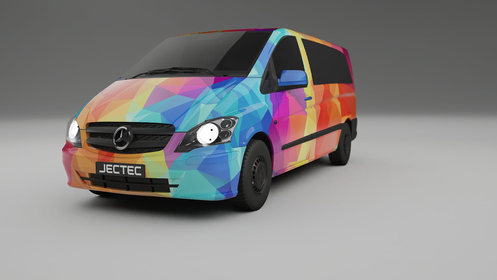 Mercedes Vito Short W639 facelift LCI VECTOR VIBE – Tervezett Wrap PPF készlet nyomtatható poliuretán fóliából