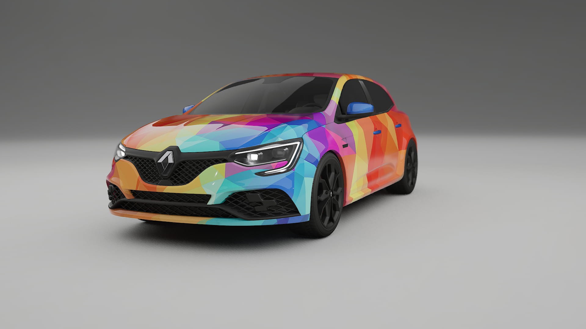 Renault Megane RS IV VECTOR VIBE – Tervezett Wrap PPF készlet nyomtatható poliuretán fóliából