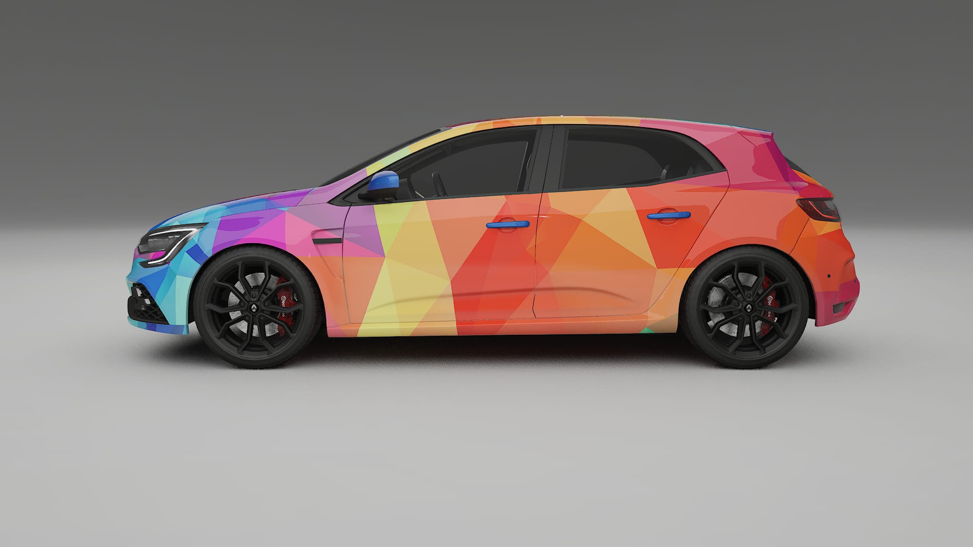 Renault Megane RS IV VECTOR VIBE – Tervezett Wrap PPF készlet nyomtatható poliuretán fóliából