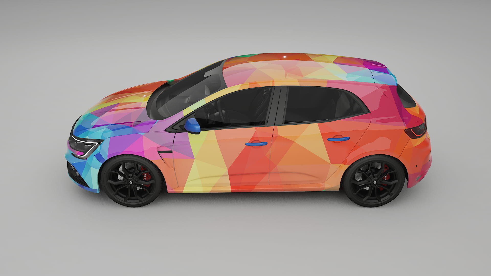 Renault Megane RS IV VECTOR VIBE – Tervezett Wrap PPF készlet nyomtatható poliuretán fóliából
