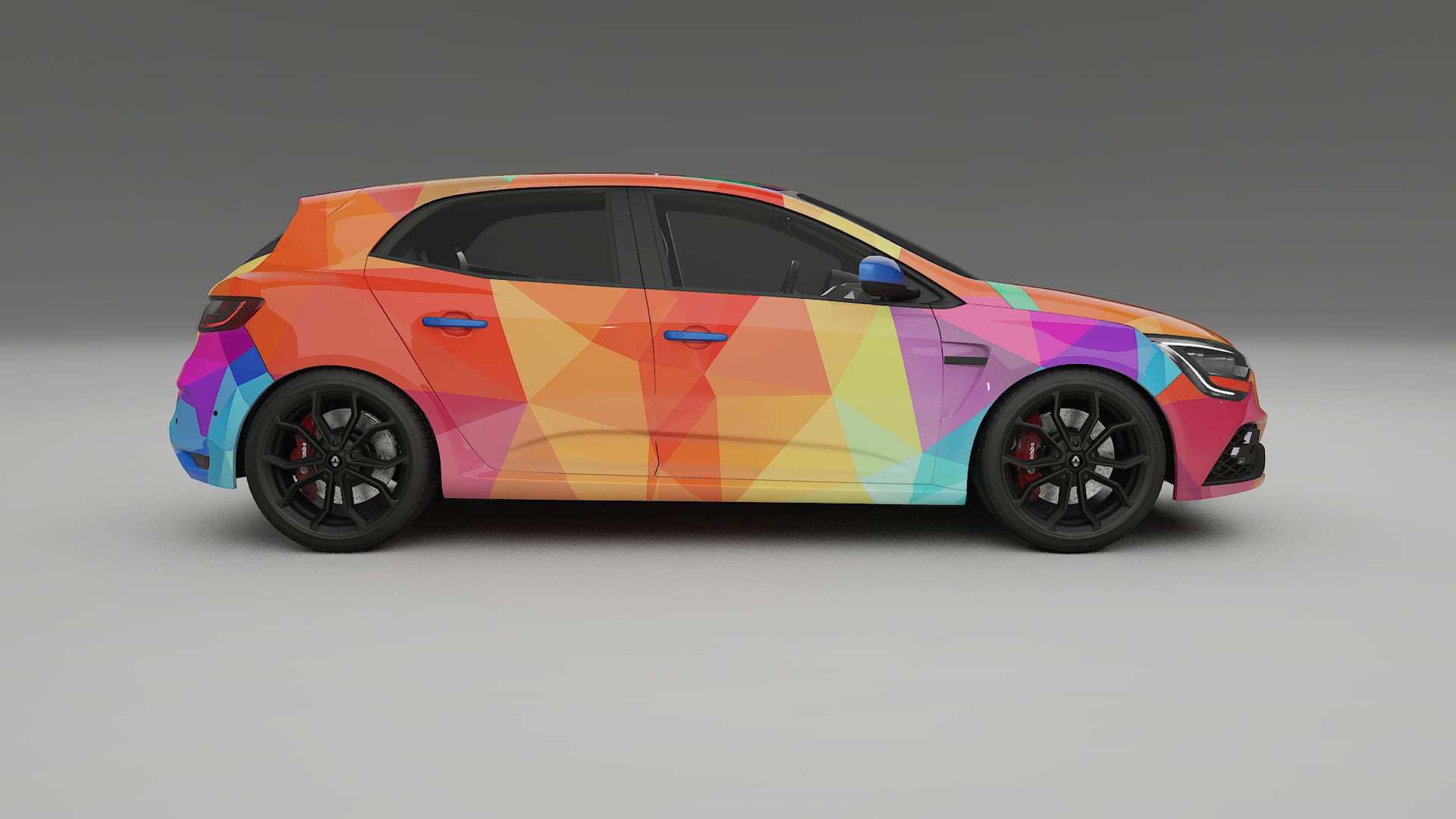 Renault Megane RS IV VECTOR VIBE – Tervezett Wrap PPF készlet nyomtatható poliuretán fóliából
