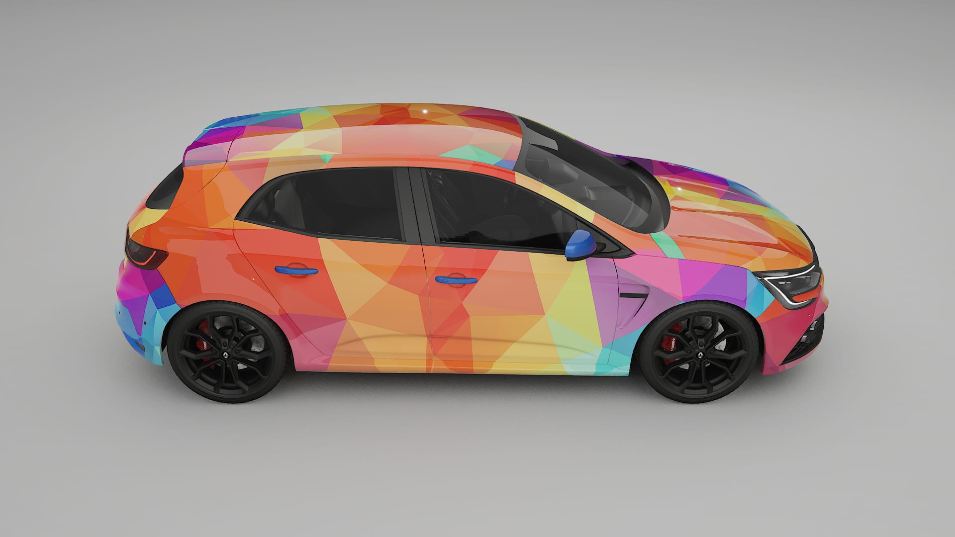 Renault Megane RS IV VECTOR VIBE – Tervezett Wrap PPF készlet nyomtatható poliuretán fóliából