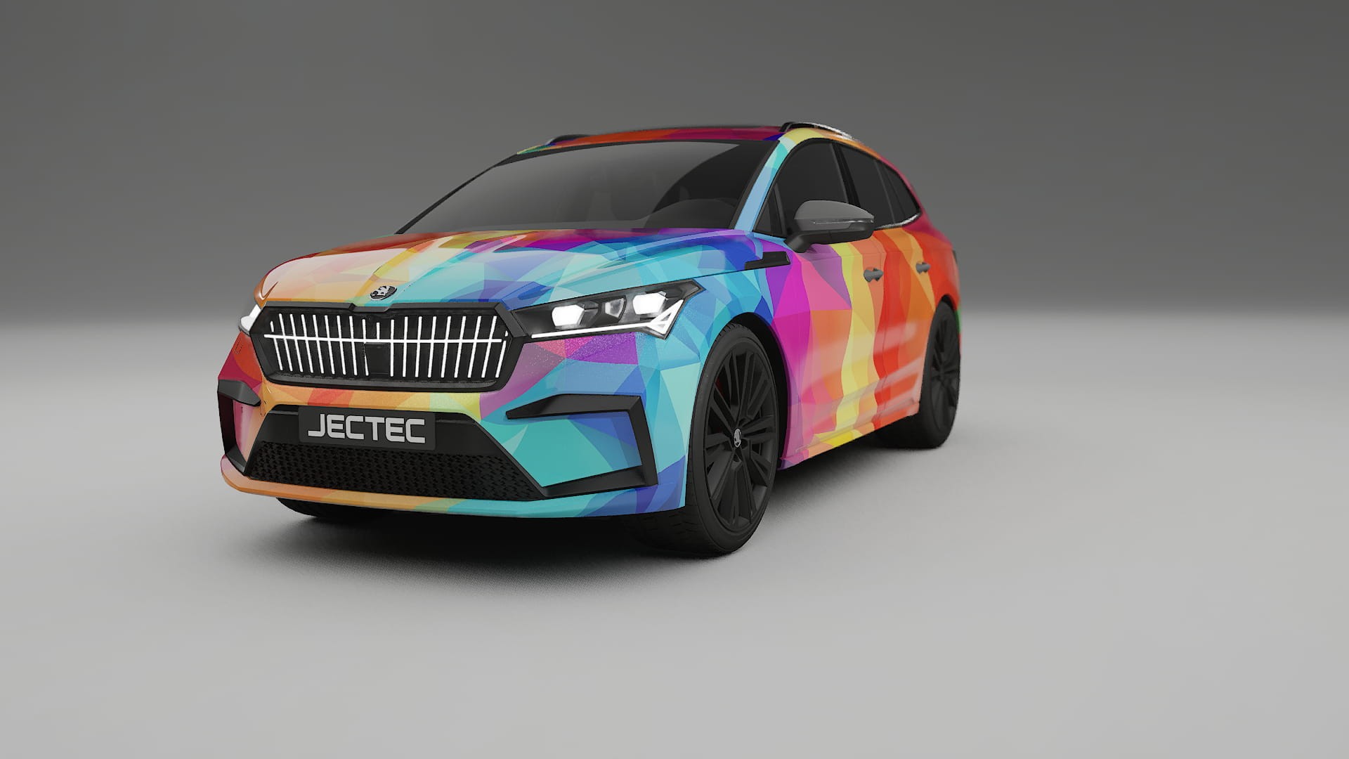 Škoda Enyaq MEB VECTOR VIBE – Tervezett Wrap PPF készlet nyomtatható poliuretán fóliából