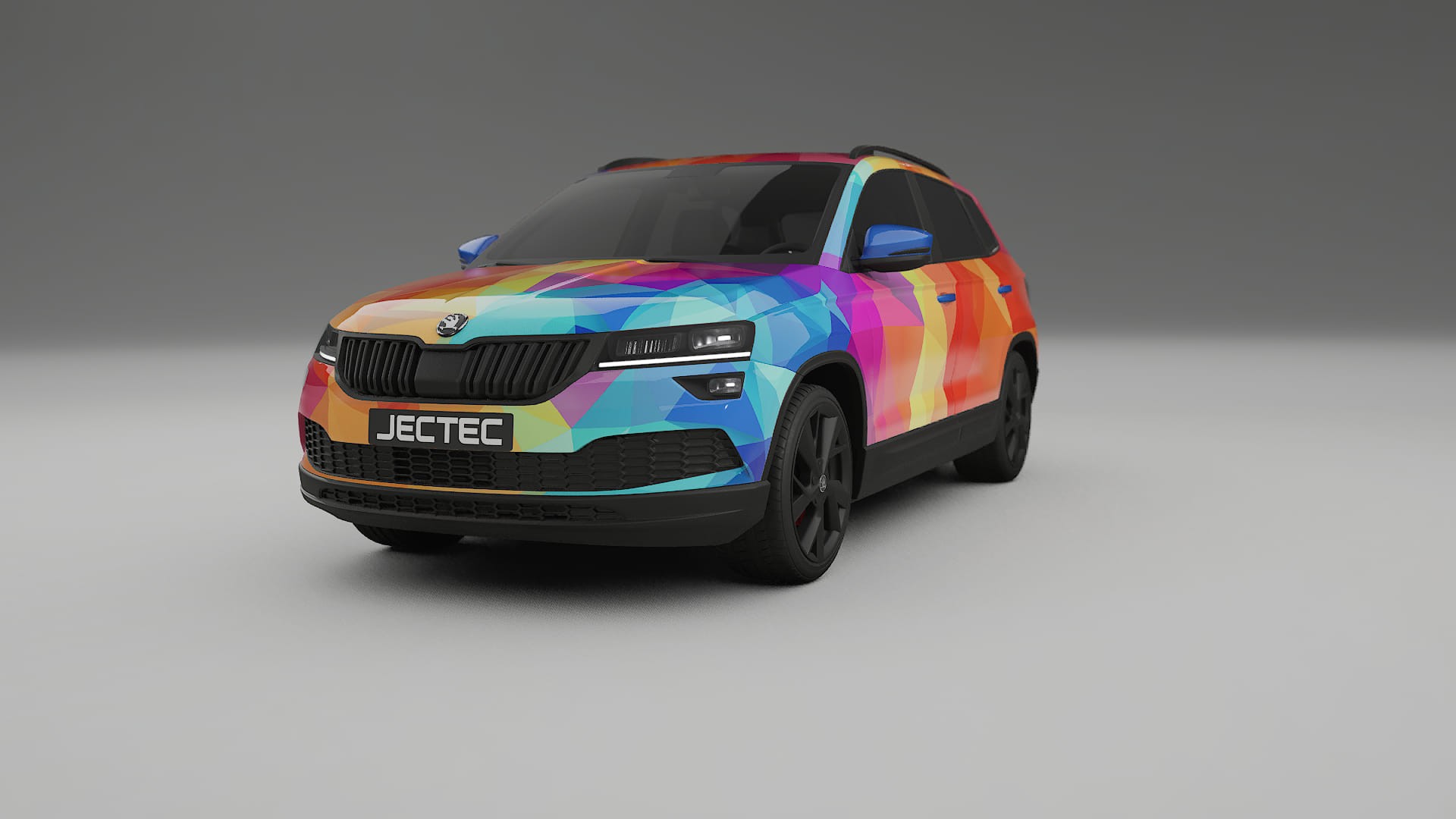 Škoda Karoq NU7 VECTOR VIBE – Tervezett Wrap PPF készlet nyomtatható poliuretán fóliából