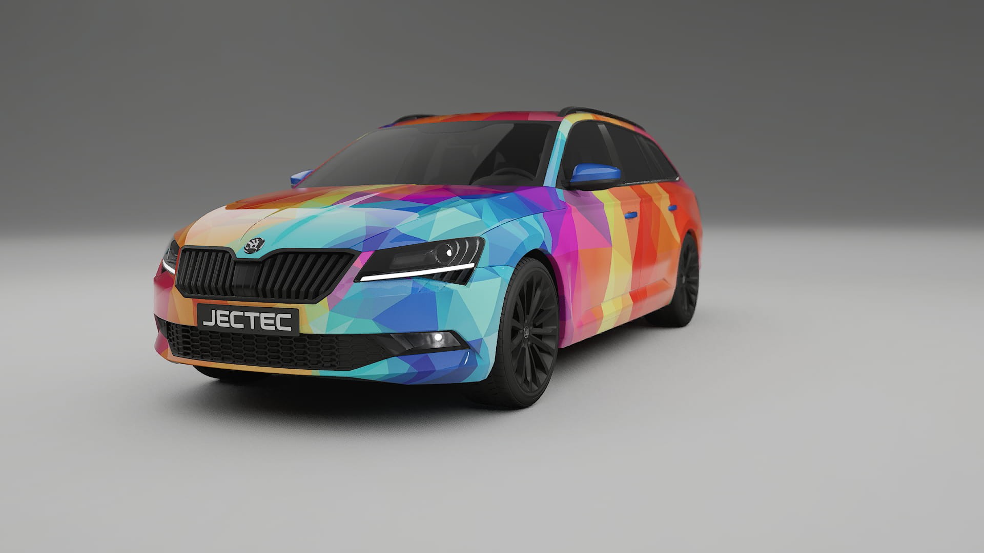 Škoda Superb B8 VECTOR VIBE – Tervezett Wrap PPF készlet nyomtatható poliuretán fóliából