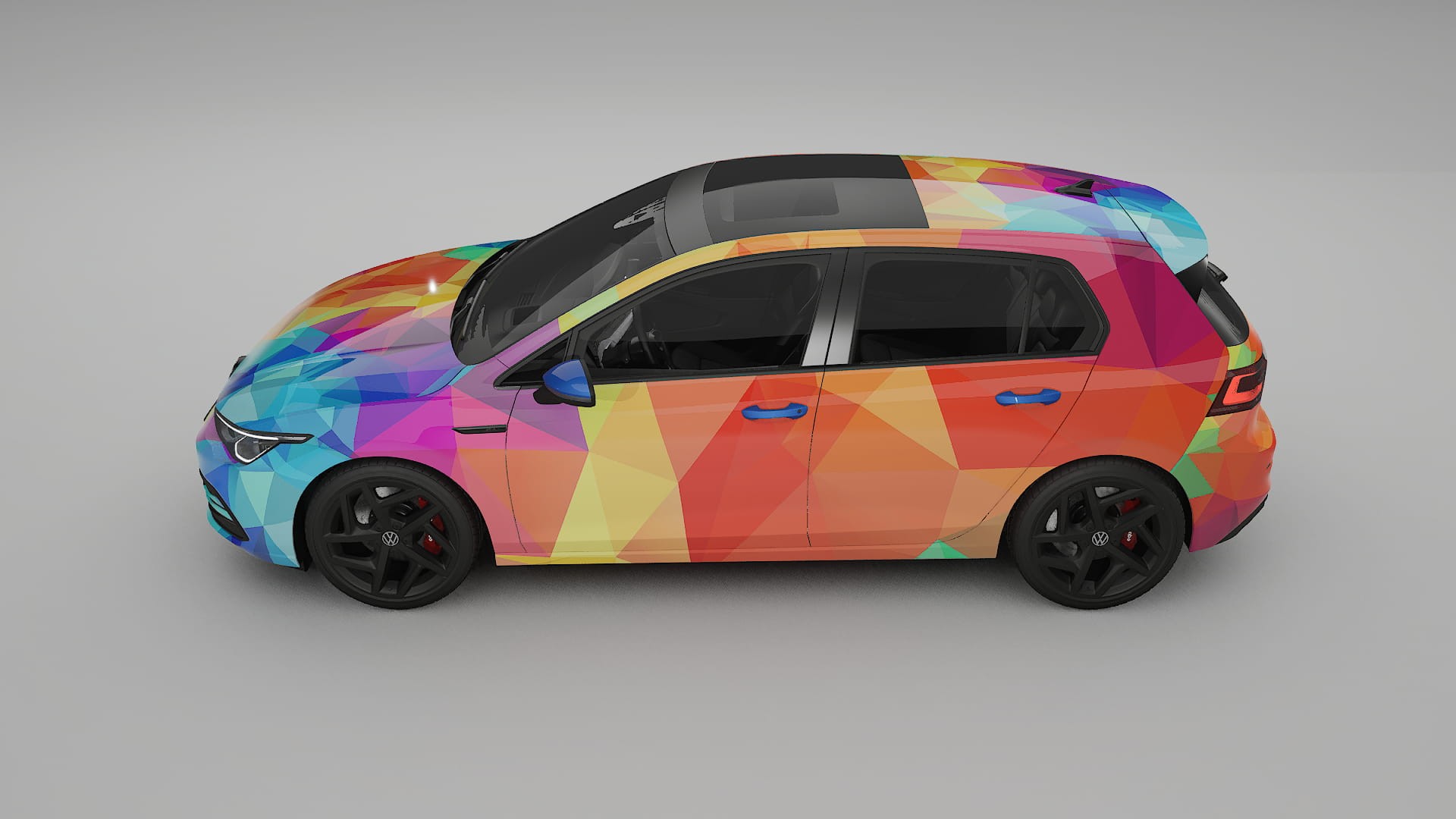 VW Golf Mk8 VECTOR VIBE – Tervezett Wrap PPF készlet nyomtatható poliuretán fóliából