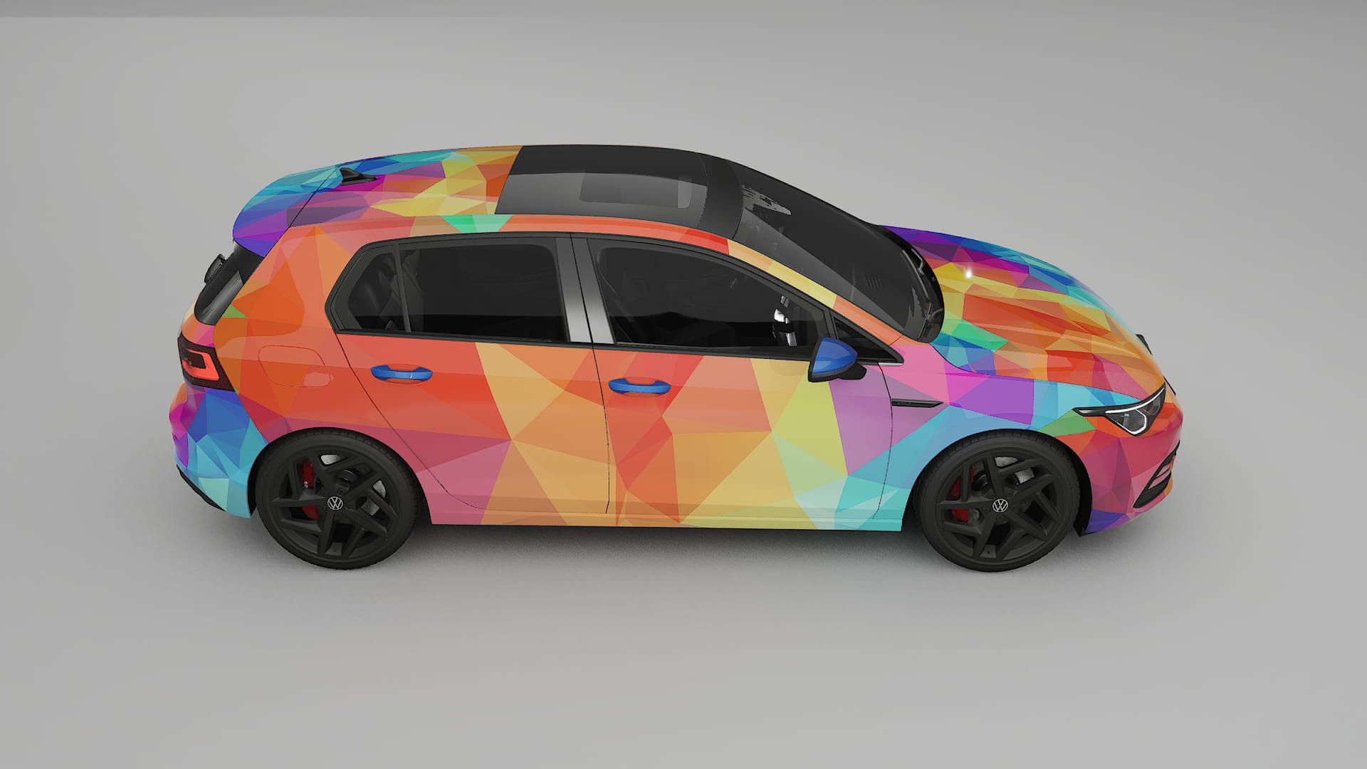 VW Golf Mk8 VECTOR VIBE – Tervezett Wrap PPF készlet nyomtatható poliuretán fóliából