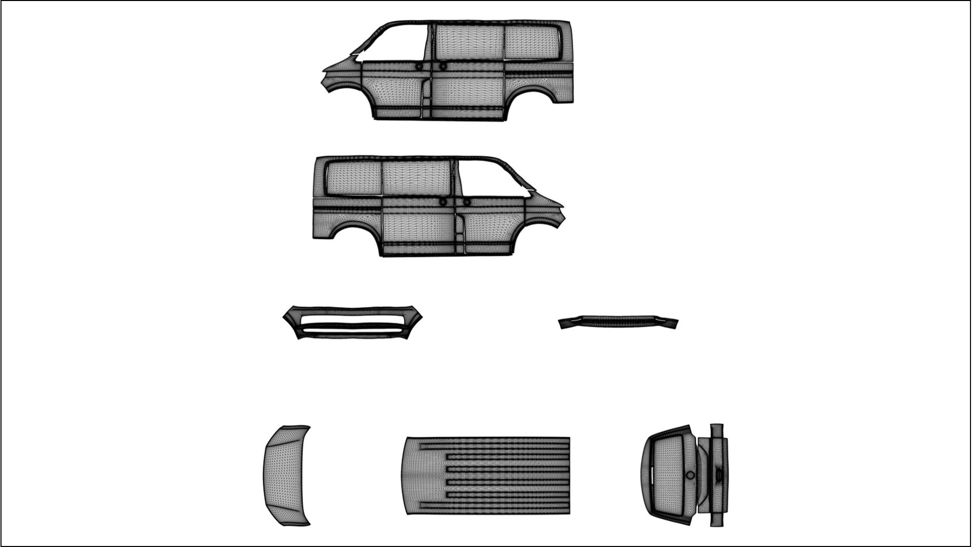 VW Transporter T6 Multivan VECTOR VIBE – Tervezett Wrap PPF készlet nyomtatható poliuretán fóliából 2