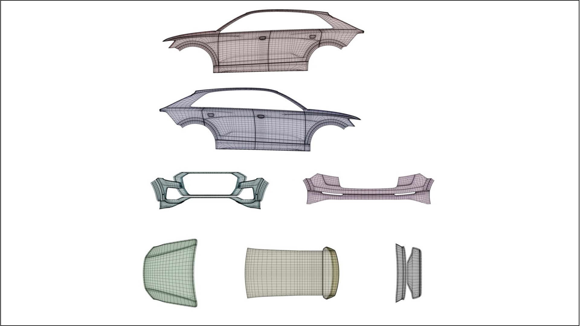 Audi Q8 F1 prefacelift pre LCI TPU Fényezésvédő Fólia | VIOLET Színváltós PPF – Teljesen Elővágott Készlet