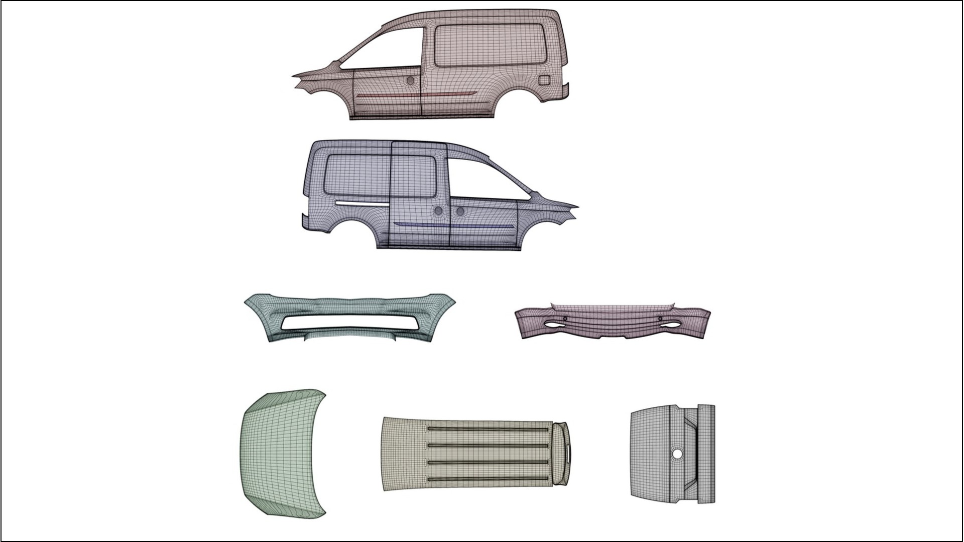 VW Caddy Maxi SB TPU Fényezésvédő Fólia | SAHARA Színváltós PPF – Teljesen Elővágott Készlet 2